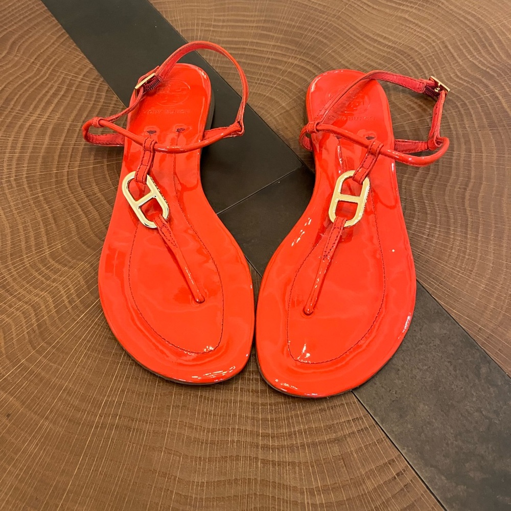 Tory Burch Glossy Red Sandals